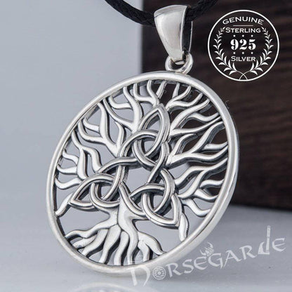 Handcrafted Yggdrasil Triquetra Pendant - Sterling Silver