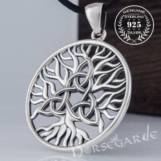 Handcrafted Yggdrasil Triquetra Pendant - Sterling Silver