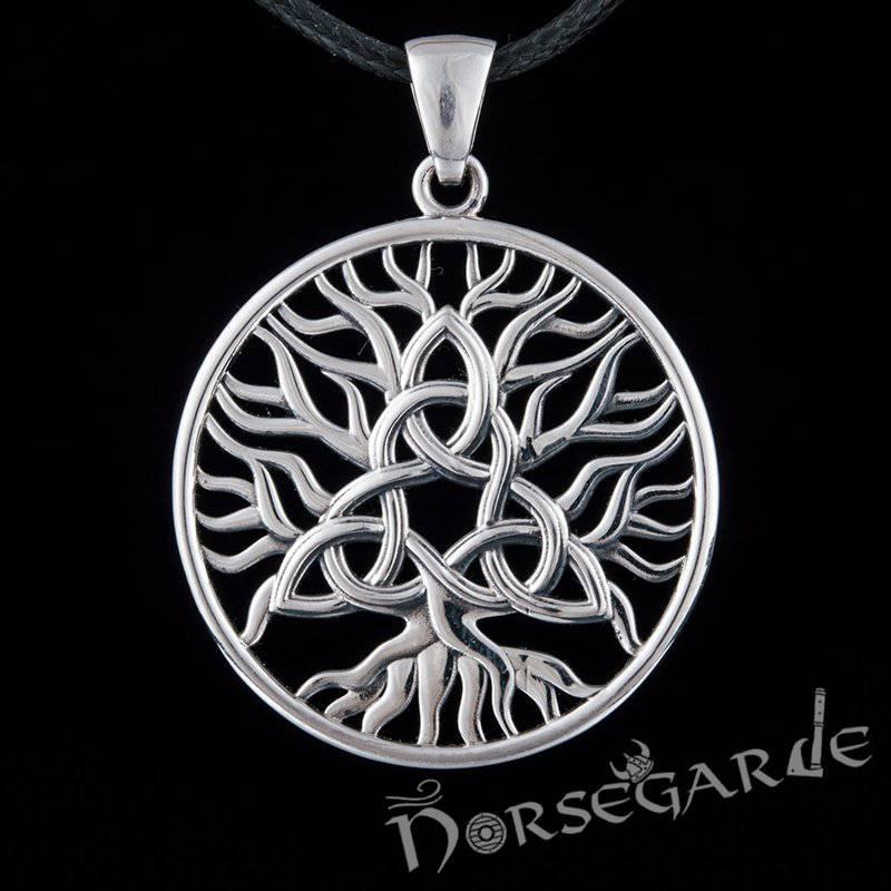 Handcrafted Yggdrasil Triquetra Pendant - Sterling Silver