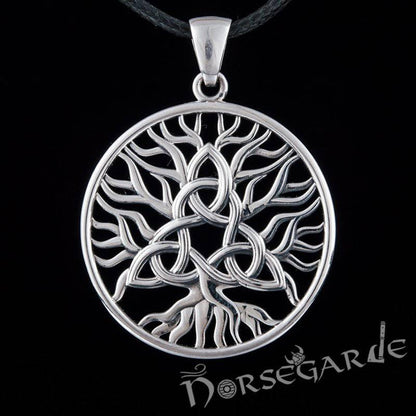 Handcrafted Yggdrasil Triquetra Pendant - Sterling Silver