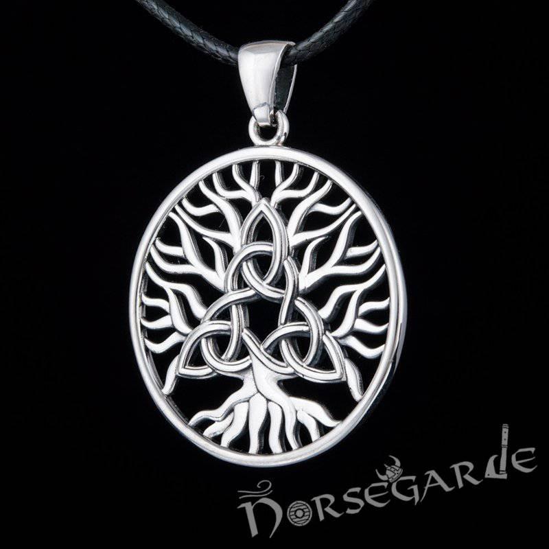 Handcrafted Yggdrasil Triquetra Pendant - Sterling Silver