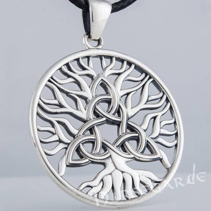 Handcrafted Yggdrasil Triquetra Pendant - Sterling Silver