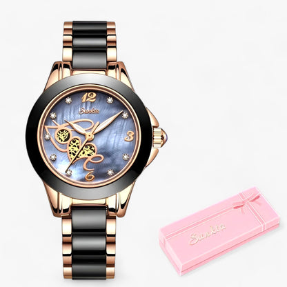 Diamira | Round steel and ceramic clock