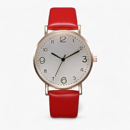 Modern round quartz wristwatch