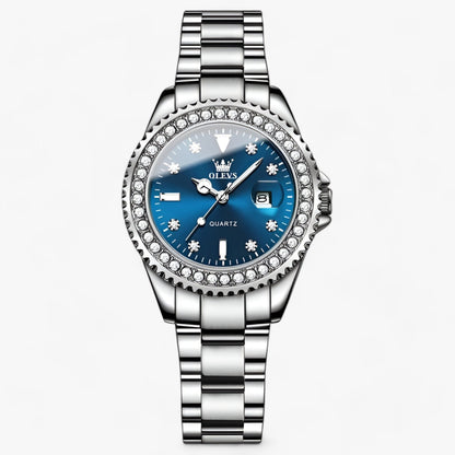 Diamond dial quartz watch and waterproof stainless steel ladies watch
