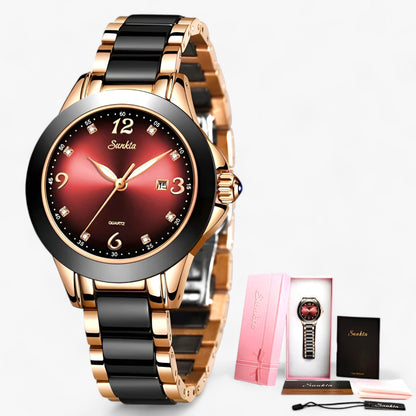 Diamira | Round steel and ceramic clock