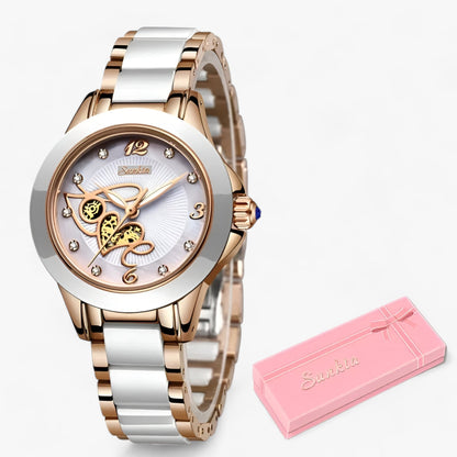 Diamira | Round steel and ceramic clock