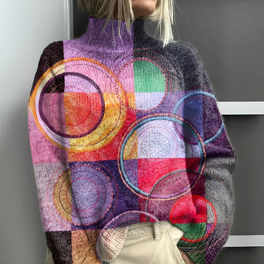 Zorin™ | Jersey de cuello alto de punto con bloques de color