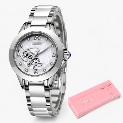 Diamira | Round steel and ceramic clock