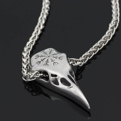 Raven Skull Pendant - Stainless Steel