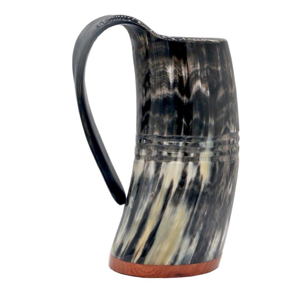 Redwood Base Drinking Horn Mug with Stripes