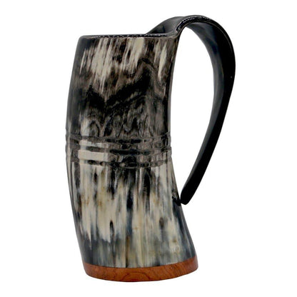 Redwood Base Drinking Horn Mug with Stripes
