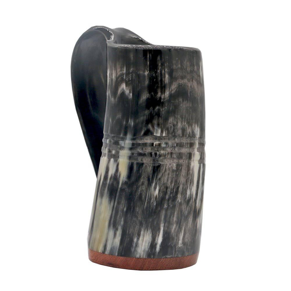 Redwood Base Drinking Horn Mug with Stripes