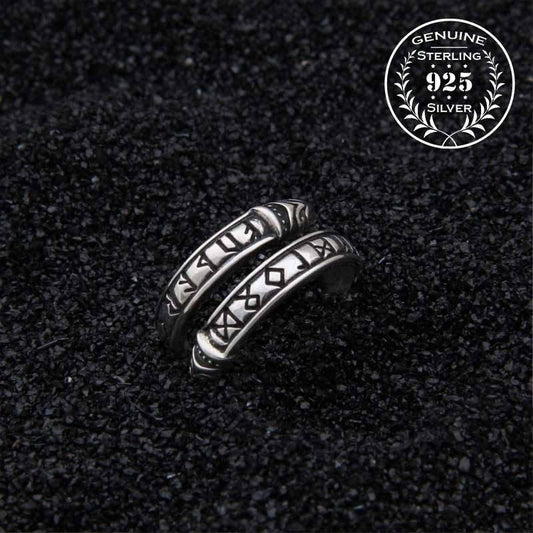 Runic Band Ring - Sterling Silver