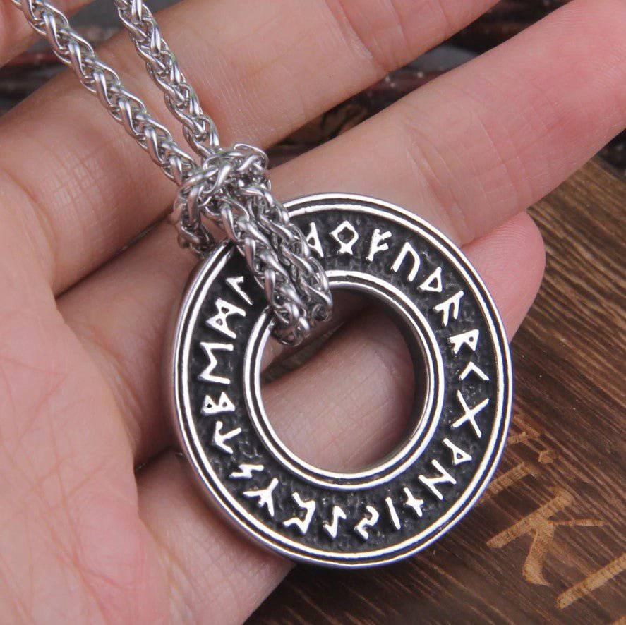 Runic Circle Pendant - Stainless Steel