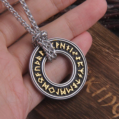 Runic Circle Pendant - Stainless Steel