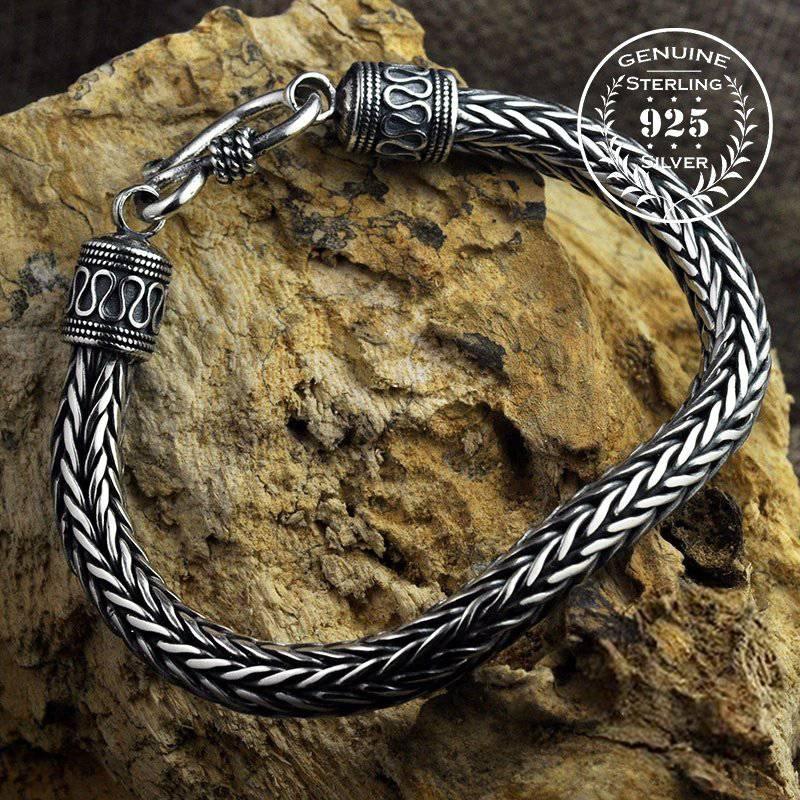 Scaled Ornamental Chain Bracelet - Sterling Silver