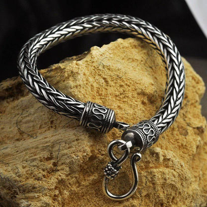 Scaled Ornamental Chain Bracelet - Sterling Silver