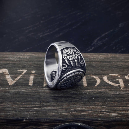 Sign of Veles Signet Ring - Stainless Steel