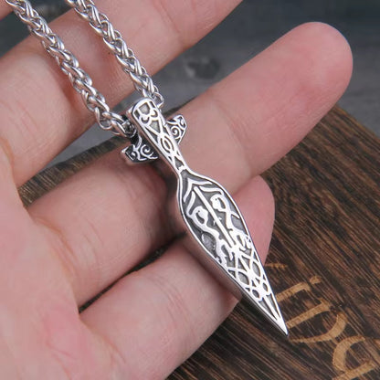 Viking Spearhead Necklace with Heavy Chain - Stainless Steel