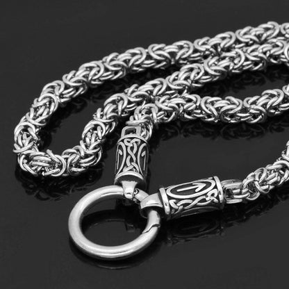 Tyr's Runed King's Chain with Mjölnir - Stainless Steel