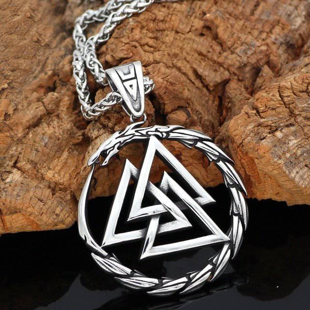 Valknut Jormungandr Pendant - Stainless Steel