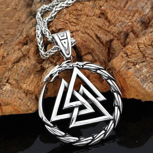 Valknut Jormungandr Pendant - Stainless Steel