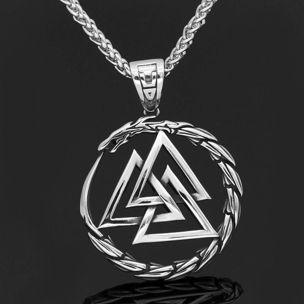 Valknut Jormungandr Pendant - Stainless Steel