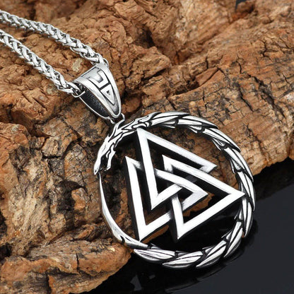 Valknut Jormungandr Pendant - Stainless Steel