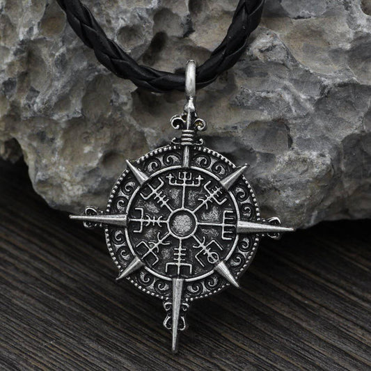 Vegvisir Compass Wheel Amulet
