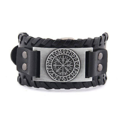 Vegvisir Rune Leather Wrap Bracelet
