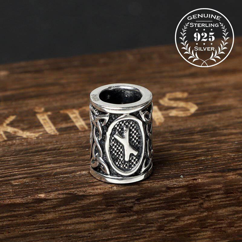 Viking Bead for Hair or Beard - Sterling Silver