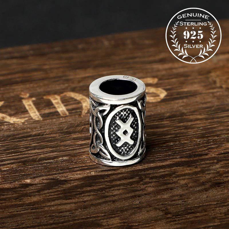 Viking Bead for Hair or Beard - Sterling Silver