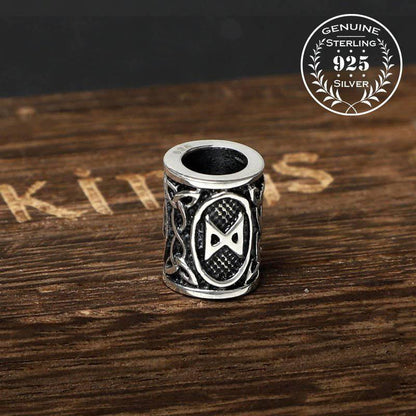 Viking Bead for Hair or Beard - Sterling Silver
