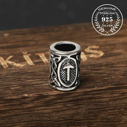 Viking Bead for Hair or Beard - Sterling Silver