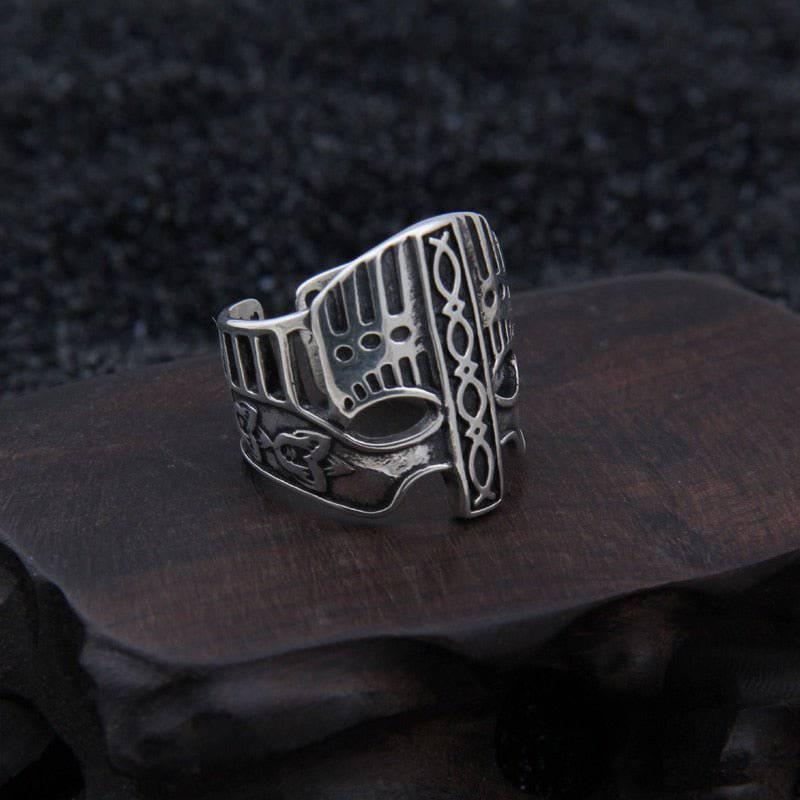 Viking Helm Adjustable Ring - Sterling Silver
