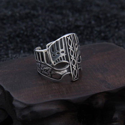 Viking Helm Adjustable Ring - Sterling Silver