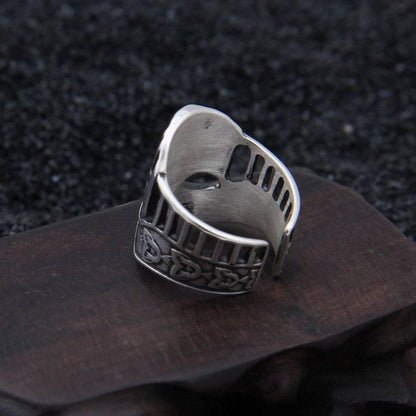 Viking Helm Adjustable Ring - Sterling Silver