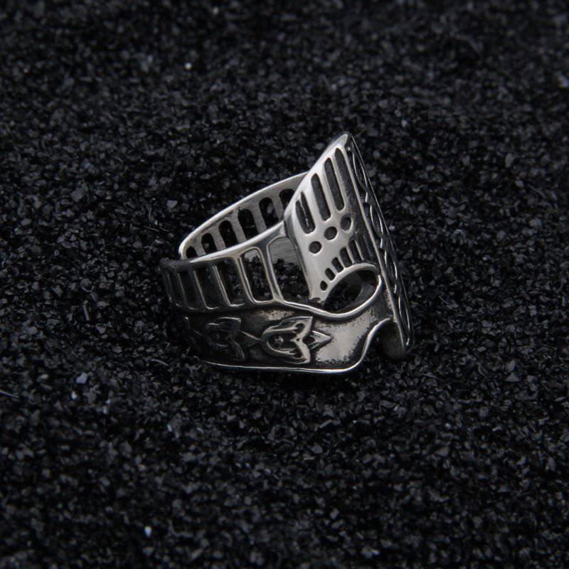 Viking Helm Adjustable Ring - Sterling Silver