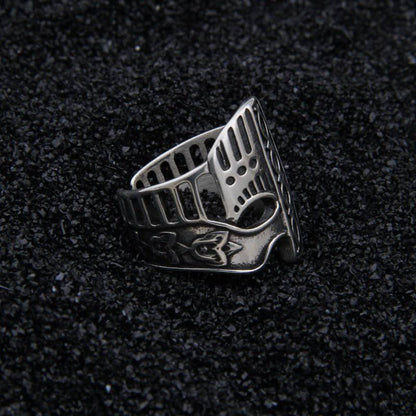 Viking Helm Adjustable Ring - Sterling Silver