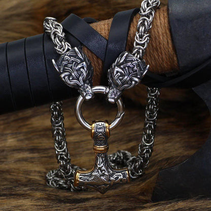 Viking Wolf's Bite King's Chain - Stainless Steel