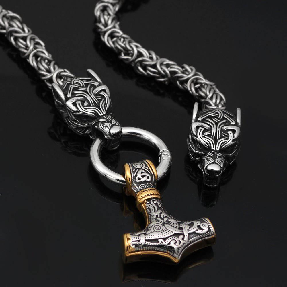 Viking Wolf's Bite King's Chain - Stainless Steel
