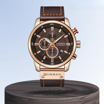 Jacob | Stylish Men’s Chronograph Watch with Brown Leather Strap | 47mm