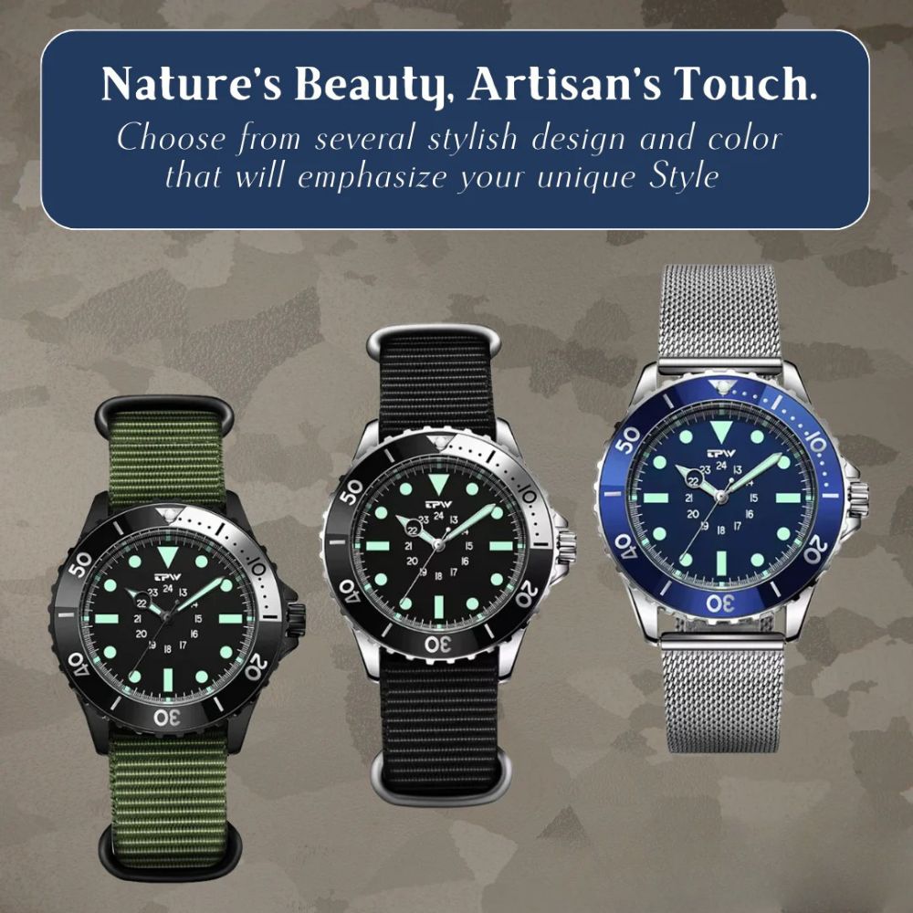 Robert | Classic Diver’s Watch with Luminous Markers | 41mm