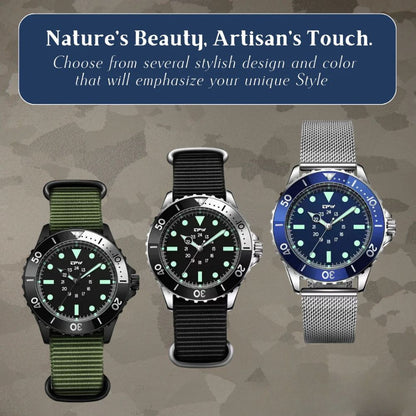 Robert | Classic Diver’s Watch with Luminous Markers | 41mm