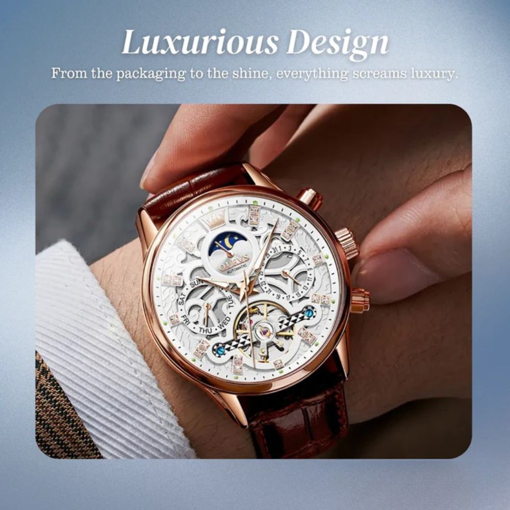 Emmett | Automatic Mechanical Watch with Leather Strap