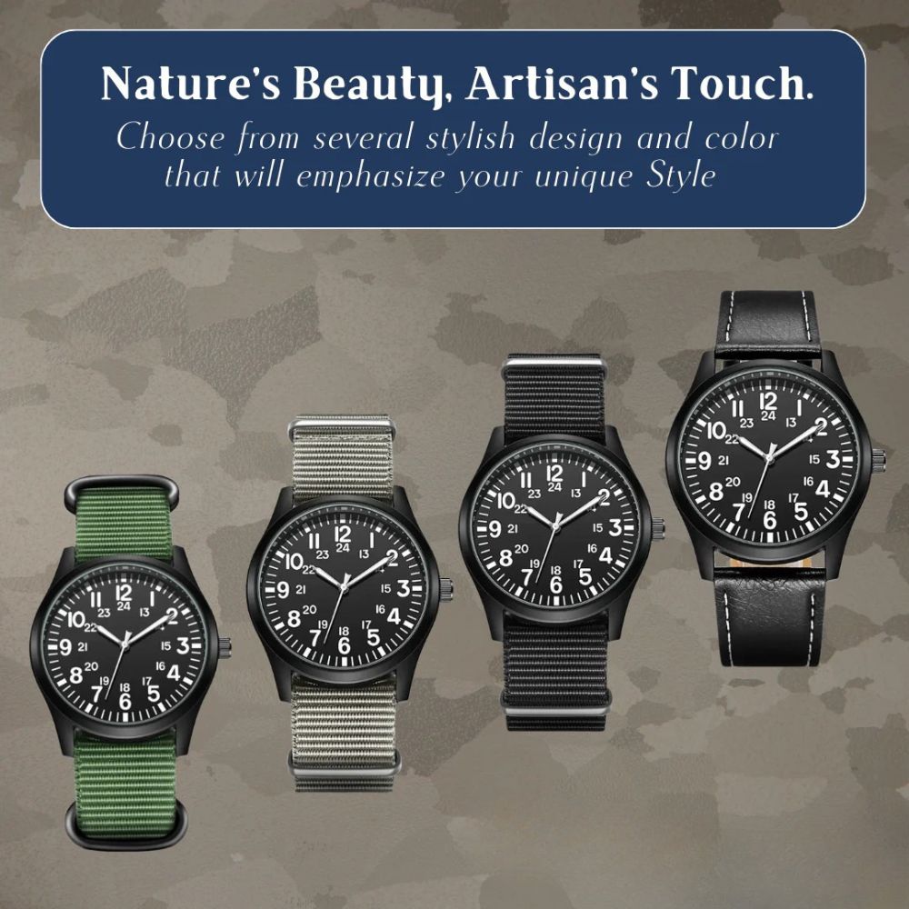 Nicolas | Luminous Field Watch with Tactical Strap