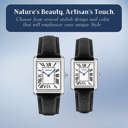 Matthew | Rectangular Men’s Watch with Silver-Tone Case