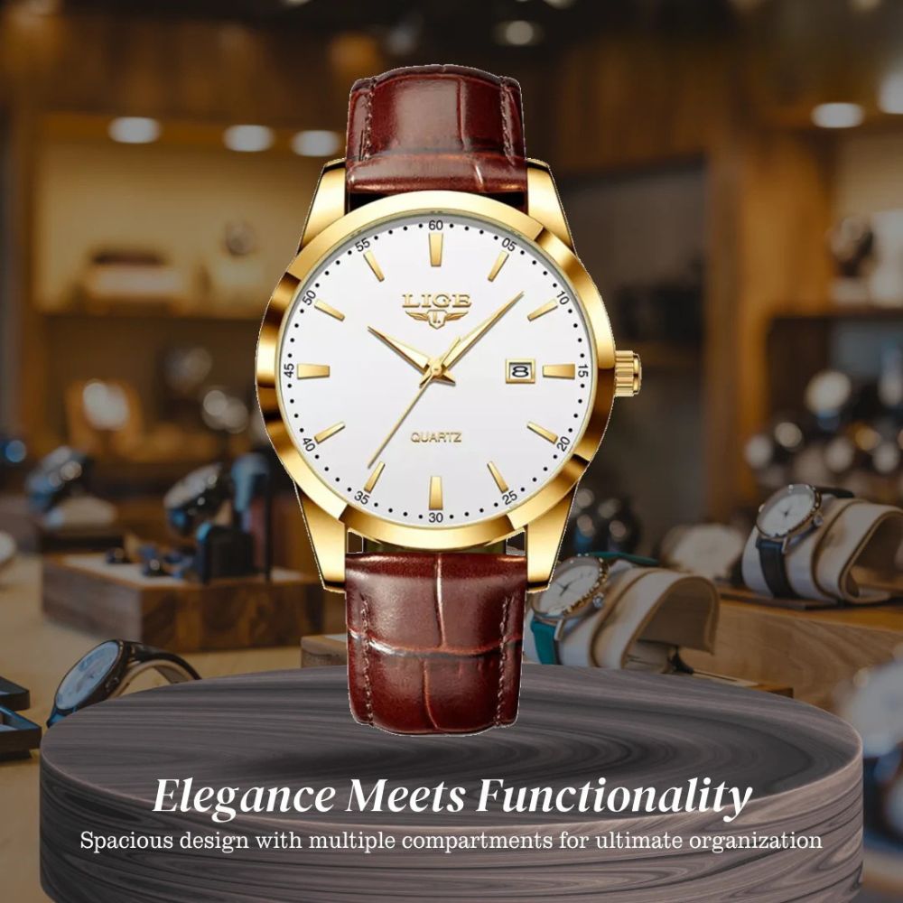 Sam | Leather Military Chronograph Watch | 40mm