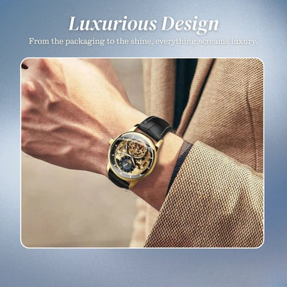 Blake | Mechanical Skeleton Watch with Moon Phase Display | 44mm